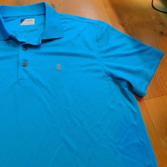 Izod Golf Polo Shirt Adult Large Blue Logo Golfer Golf Rugby Casual Mens - Picture 3 of 10